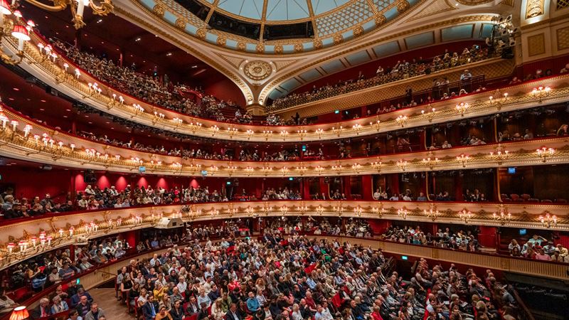 See opera, concerts and ballet at the Royal Opera House. Image courtesy of Royal Opera House. A view of the auditorium seating at Royal Opera House ahead of a performance.