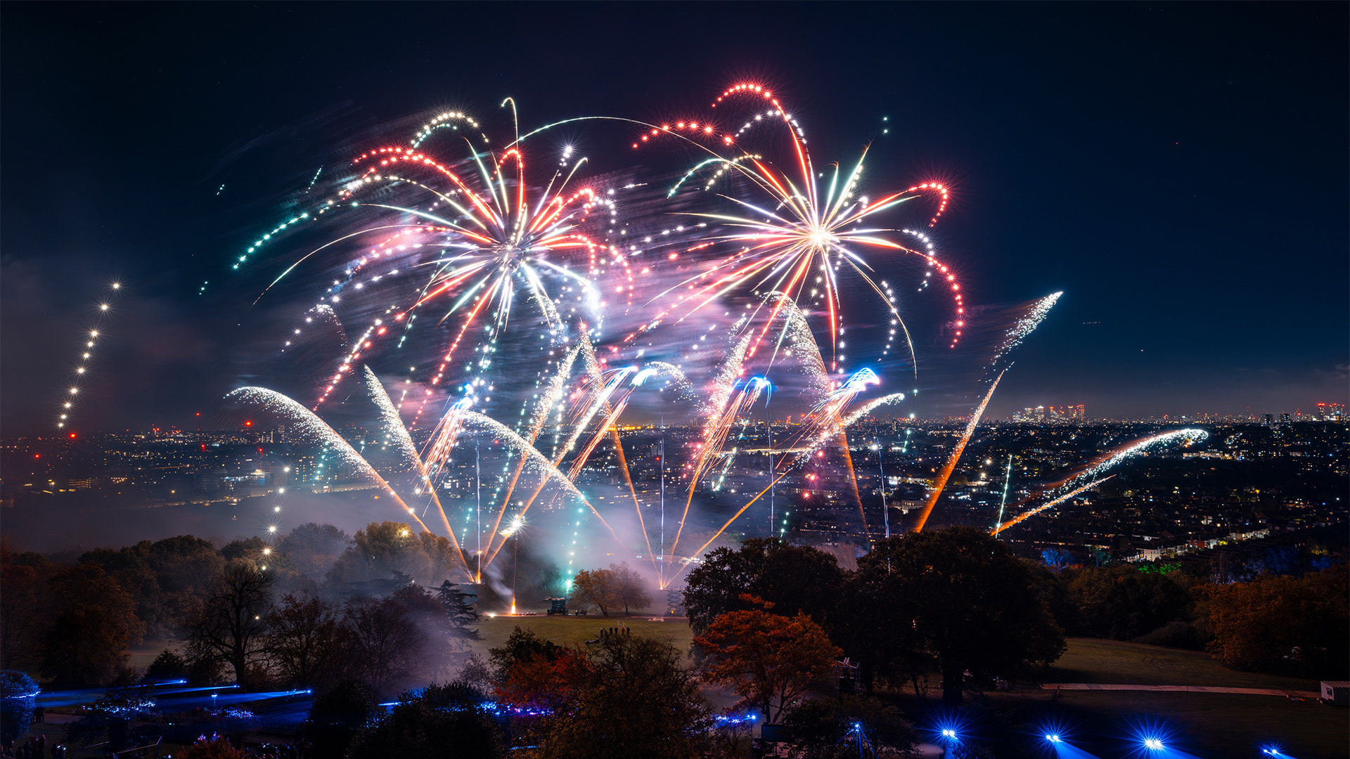 Dazzling displays at Alexandra Palace Fireworks and Drone Festival. Image courtesy of Alexandra Palace. Dazzling fireworks at Alexandra Palace