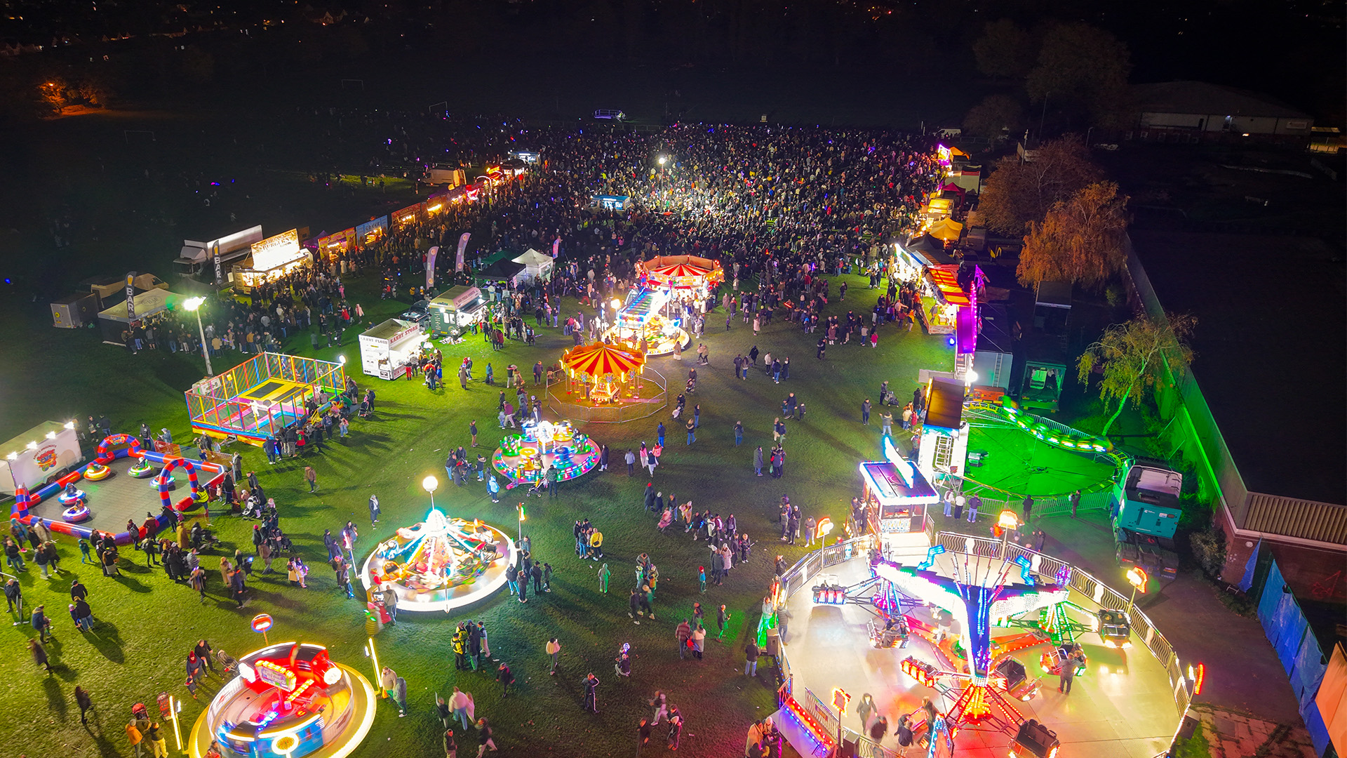 Ealing and Harrow Fireworks Display. Image courtesy of Ealing Fireworks. An aerial view of Ealing and Harrow Fireworks Display
